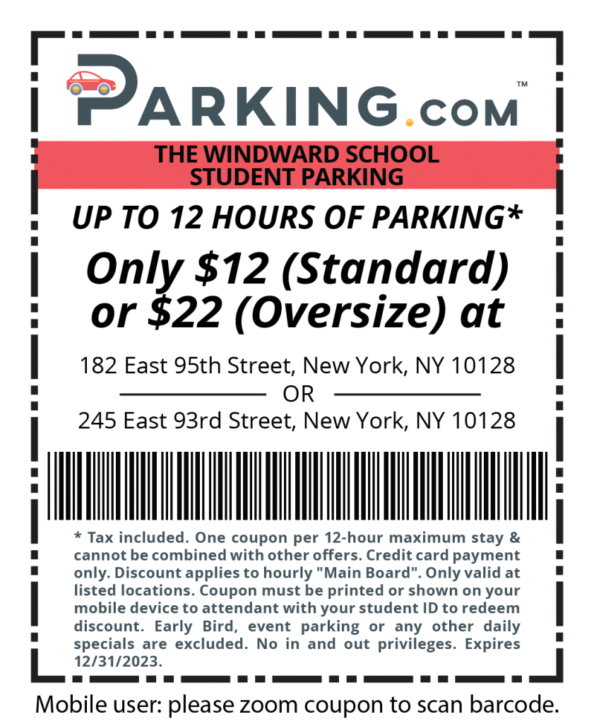 Windward Student Parking Coupon